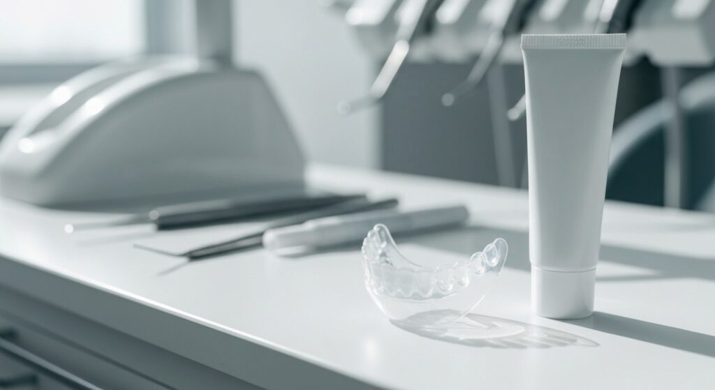 Gouttière de blanchiment dentaire sur mesure avec gel blanchissant à Seneffe