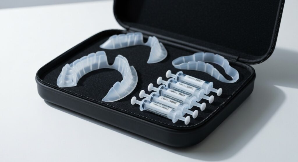 Kit de blanchiment dentaire professionnel avec gouttières sur mesure et seringues de gel
