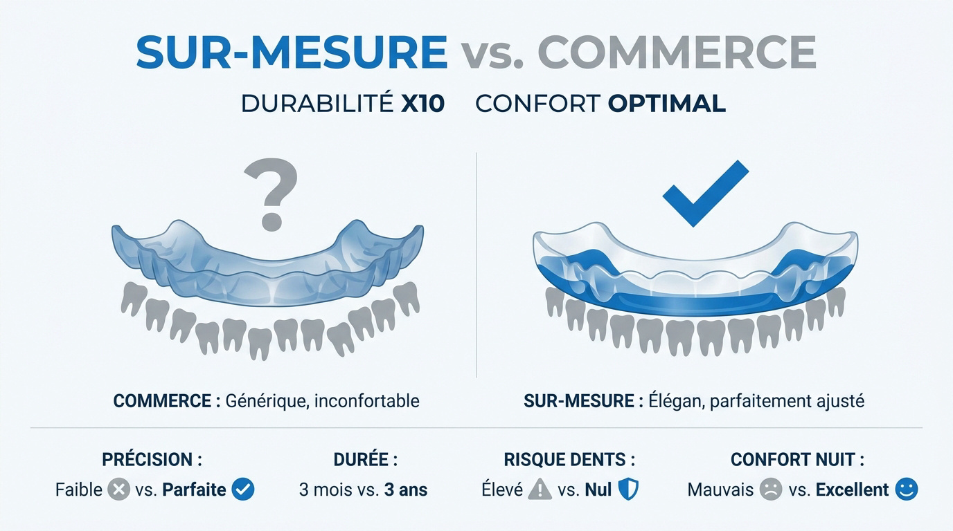 Comparaison gouttière pharmacie et laboratoire