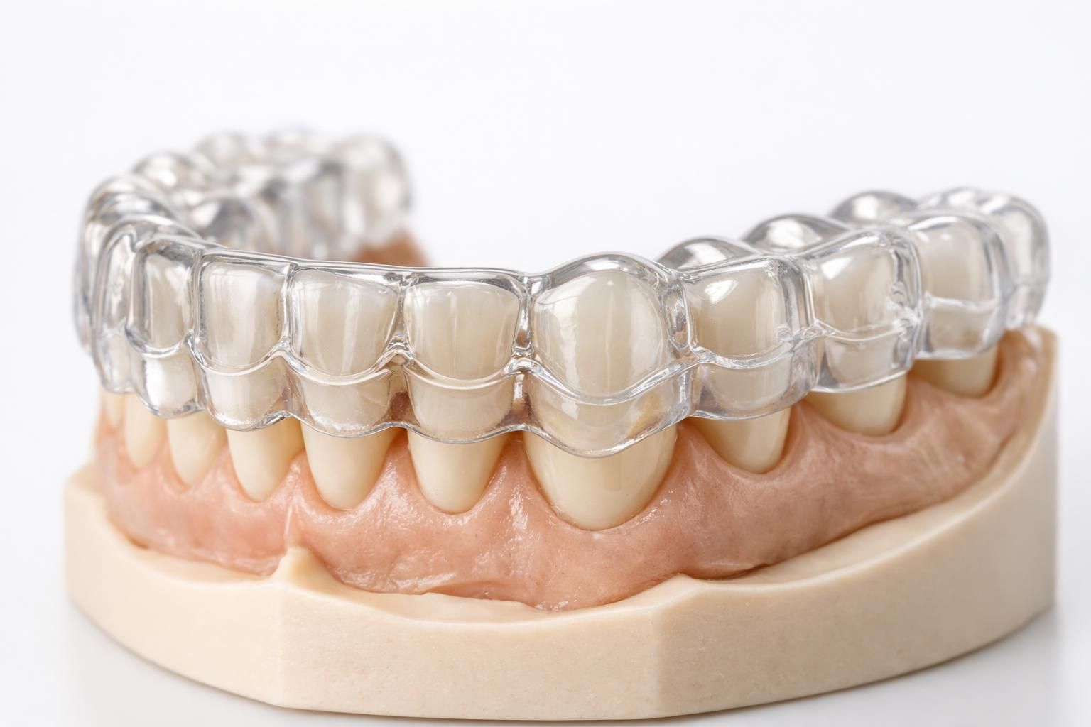 Gouttière anti-bruxisme sur mesure protégeant les dents des conséquences du bruxisme