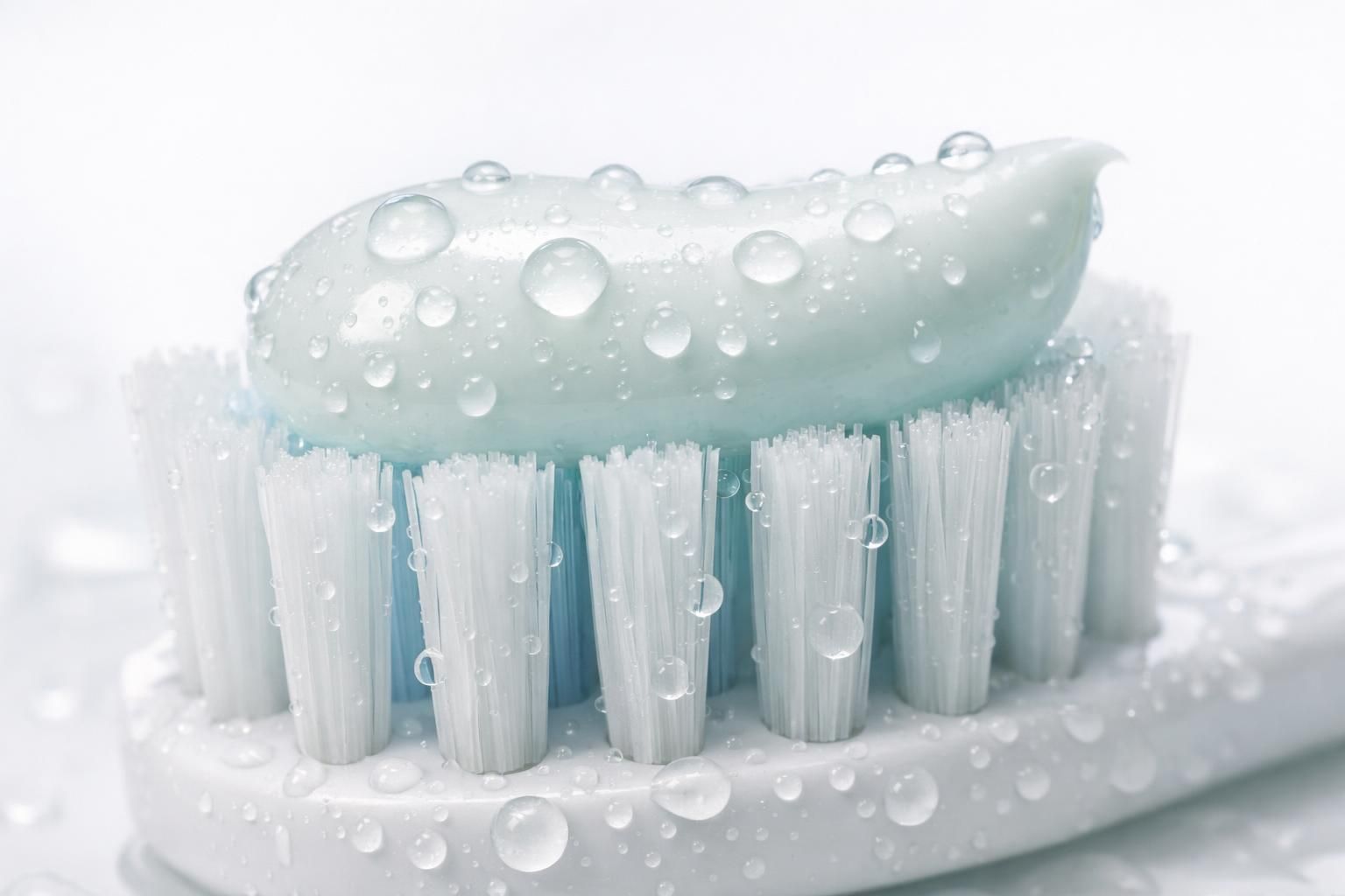 Dentifrice désensibilisant sur une brosse à dents à poils souples