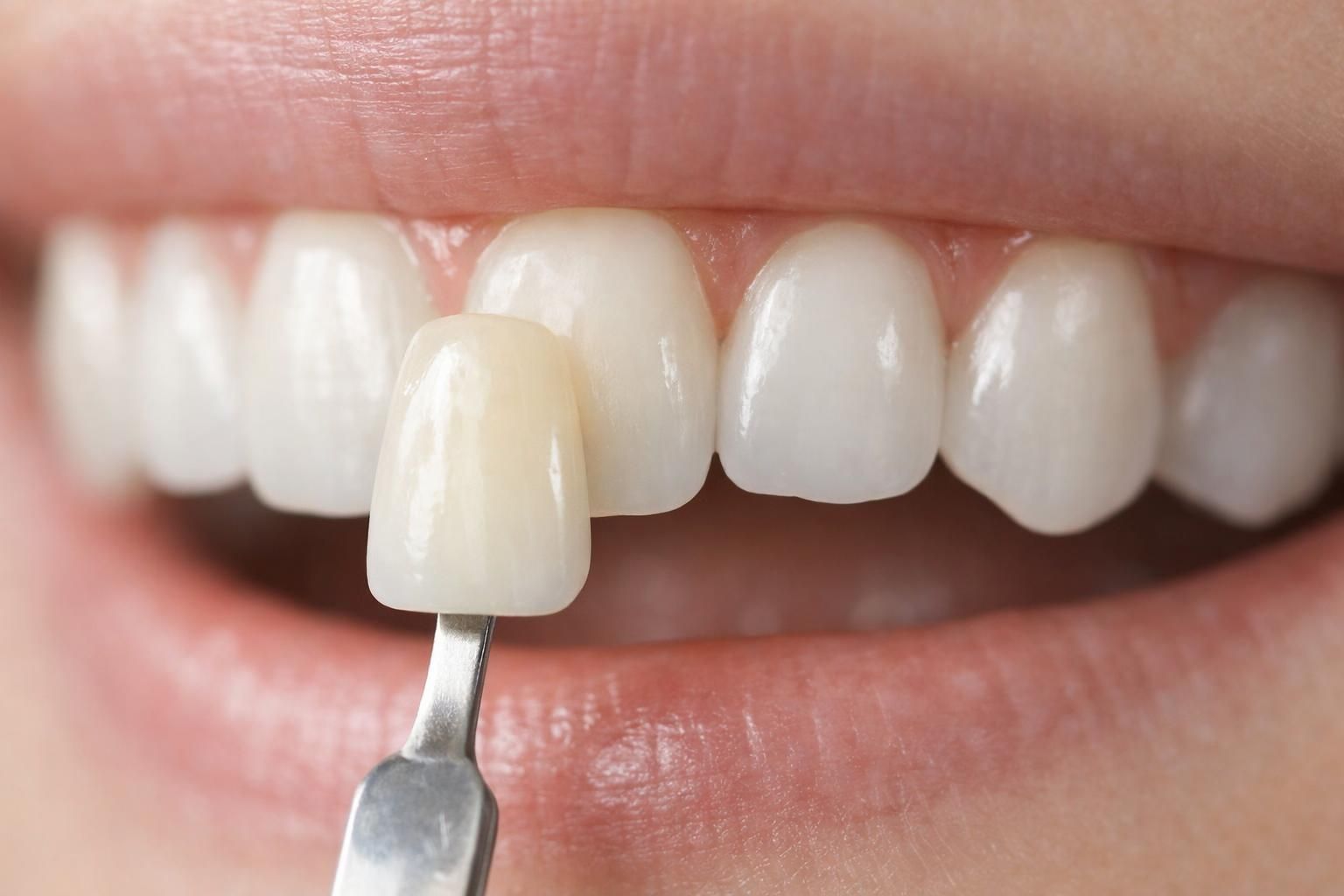 Disparité de couleur entre une couronne et des dents naturelles après blanchiment