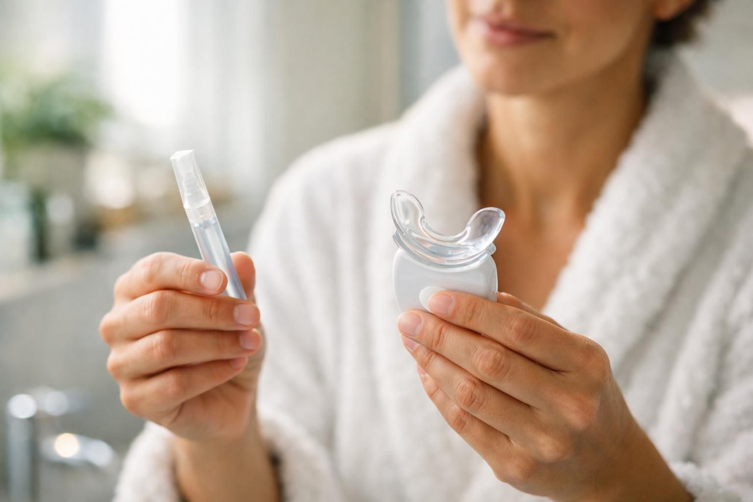 Personne choisissant le meilleur produit pour blanchir ses dents