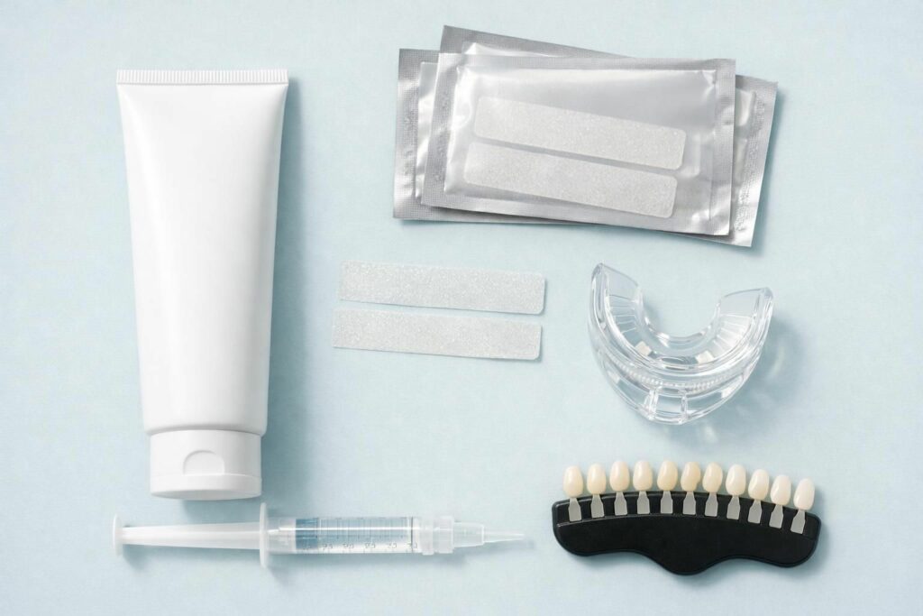 Assortiment de produits pour blanchir les dents à choisir