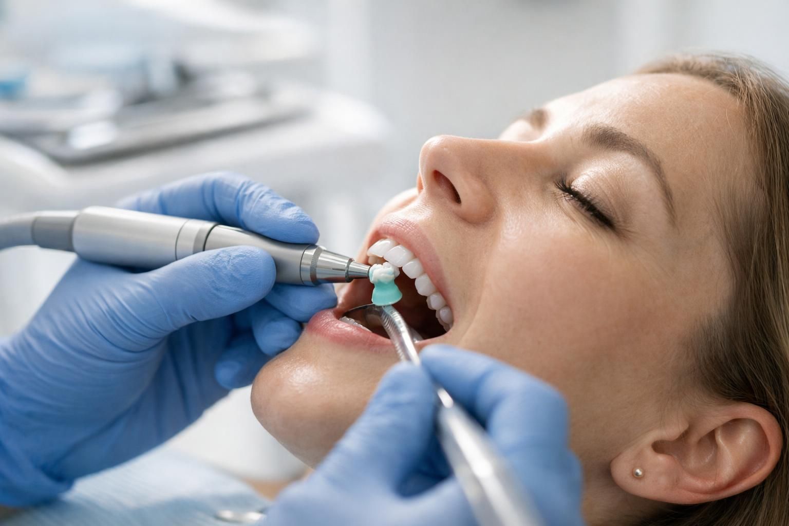 Détartrage professionnel pour enlever les taches de surface sur les dents